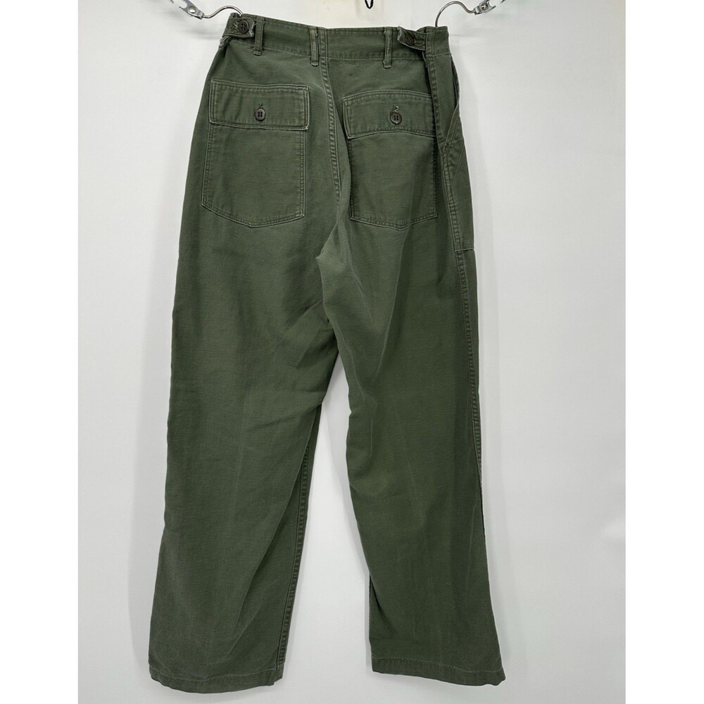 Vintage US Army OG-107 Pants Men 28 x30 Sateen Military Vietnam‎ Trousers - Picture 2 of 13